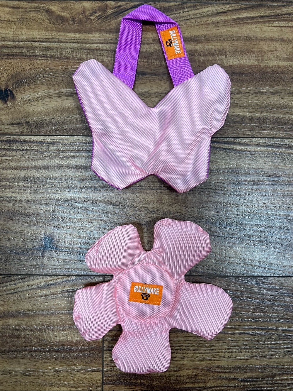 Bullymake NWOT Dog Toy Bundle (2) - Pink/Purple, Butterfly/Flower
